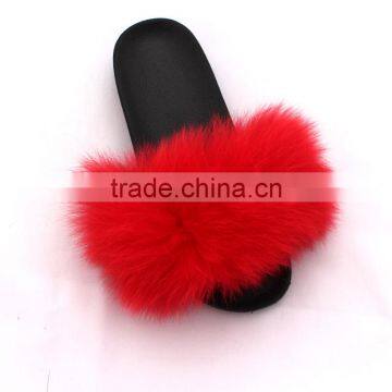 Myfur Factory Price Wholesale Custom Raccoon Fur Lined Sandals Spring Indoor Slipper photo-3