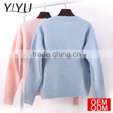 Women Pink Sweater Snowflake Pattern Christmas Pullover photo-2