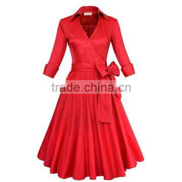 Walson Z&M 2016 Retro 50s Prom Dress Cheap Vintage Long Sleeved Polka Dots Swing Jive Dress Rockabilly Prom Dress 50s photo-2