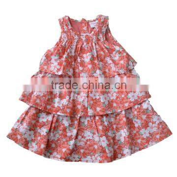 Baby Toddler Ruffle Sleeveless Cotton Flower Frocks Design Girl Dress