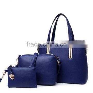 R0010H China manufacturer 3pcs leather ladies handbags