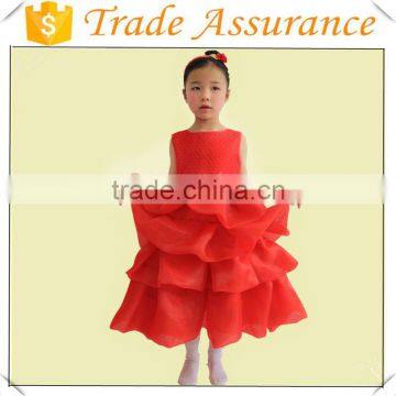 2016 Spring New Style Children Wedding Dress Big Red Bow Pompon Skirt photo-2