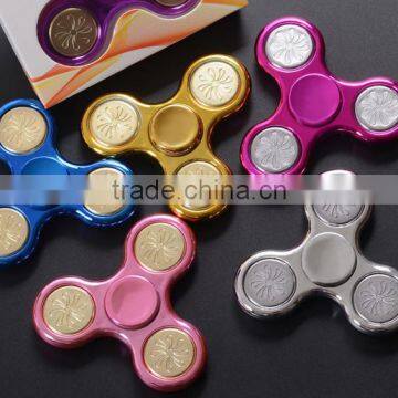 Gold - Plated Fingertips Gyro Decompression Toys Sequins Plastic Printing Finger Between the Toys Three - Leaf Spiral photo-2