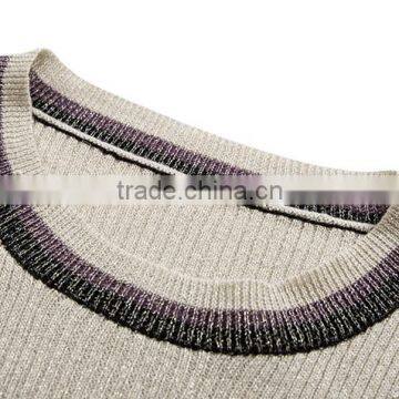 2017 Womens Round Neck Tight Fitted Knit Pullover Distressed Sweater Design With Lowest Price photo-5