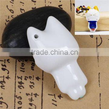 Ceramic Hand Painted Pendants Cat Animal White