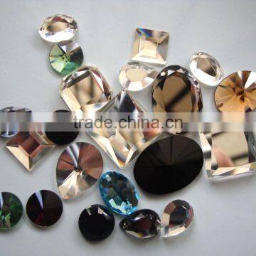 crystal glass flat back stone shiny glass beads stone glass rhinestone