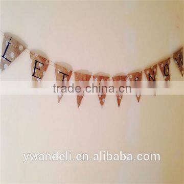 Winter Decoration Christmas Burlap Bunting, Hessian Let It Snow Bunting With Shabby Chic Rustic Style photo-4