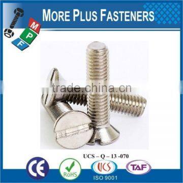 Made in Taiwan Machine Screw Metric DIN 963 DIN EN ISO 2009 Slotted Flat Head Countersunk