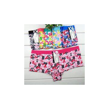 2015 New Print Sport Women Underwear Soft Lady Boxer Short Stretch Cotton Lady Boyshort Lady Panties Lingerie Intimate Underpant photo-3