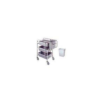 Restaurant Dining Room Leftover Stainless steel Serving Cart Silver