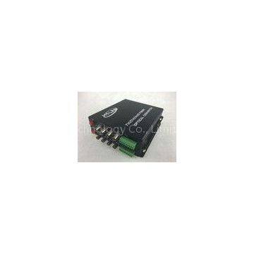 Black 4 channels BNC to Fiber optic converter , 720P HD-CVI digital video optical converter