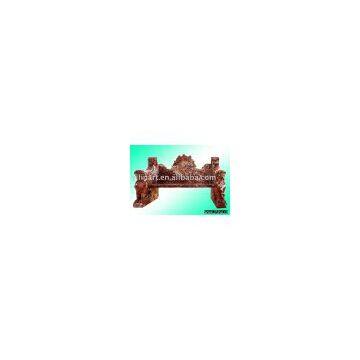 red marble bench