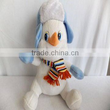 musical plush christmas snowman with scarf