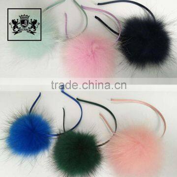 Sweet Accessories Child Raccoon Fur Pom Pom Headband