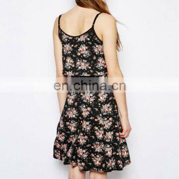 CHEFON Fashion 2 Tier Crochet Contrast Slip Tall Dresses uk