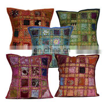 Embroidered Patchwork Cushion Covers Decorative Patchwork Pillow Cover