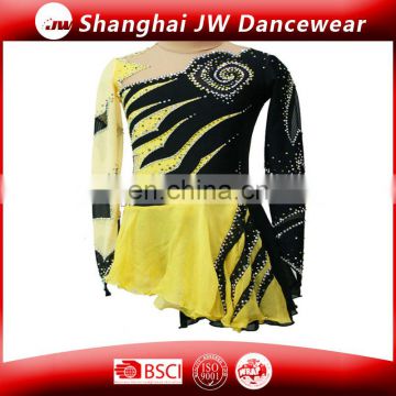 Latest fashion yellow Ice Skating Dance Dresses