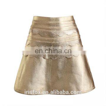 wholesale gold foil printed luxury women skirt bodycon