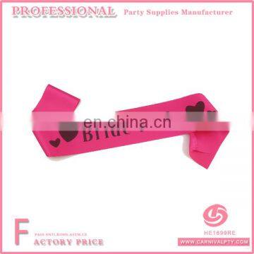 Hot Pink 'Bride To Be' Lettering Sash Shoulder Strap Accessory For Hen Party