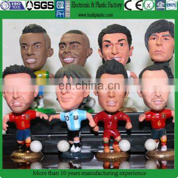 3D custom lifelike football figure,OEM plastic football player figure,OEM realistic plastic miniature football figures factory