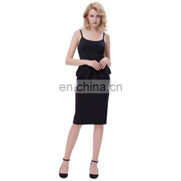 Grace Karin Womens Solid Color High Stretchy Hips-Wrapped Vintage Retro Black Pencil Skirt CL010454-1 photo-3