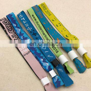 One-time Use Custom Slide Lock Fabric Festival Polyester Wristband for Events China photo-3