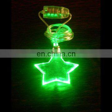 2014 Acrylic led flashing Necklace with different shape pendant