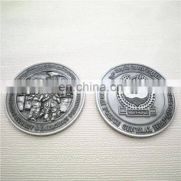 Cheap Custom Antique Nickel Plating Dubai Police Souvenir Old Metal Coin With Acrylic Box photo-2