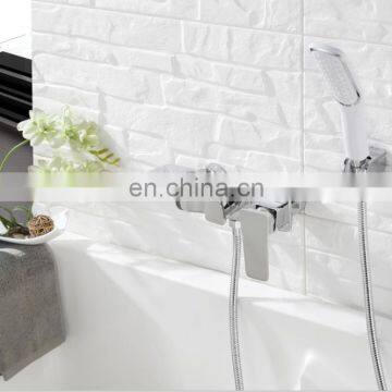 Luxury New Product Wall Mounted Bathtub Hand Held Mixer Shower Faucet Set With Diverter photo-3