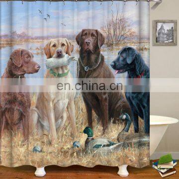I@home 3d Digital Mildew Resistant 100% Polyester Dog Fabric Shower Curtain Printing Waterproof photo-3
