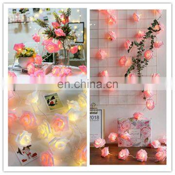 1.5 Meter 10 Rose Garland With Led Light For Wedding Event Party String Lights Red Pink Rose photo-5
