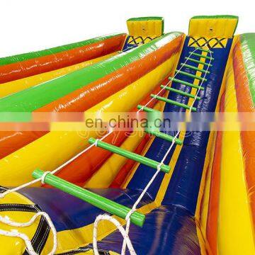 Double Lane Jacobs Ladder Wipeout Game Interactive Inflatable Twister Climbing Ladder For Sale