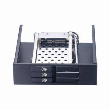 Unestech ST5534 Aluminum 3x2.5in Tray-less SSD Hdd Mobile Rack for 5.25in Optibay Enclosure With Locking Design