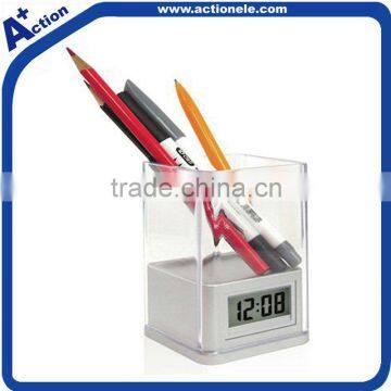 pen holder desktop clock