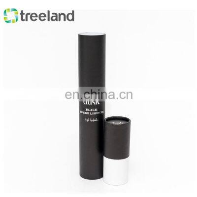 Black Cardboard Poster Tube Round Packaging Postal Mailing Tube With Silver Stamping photo-3