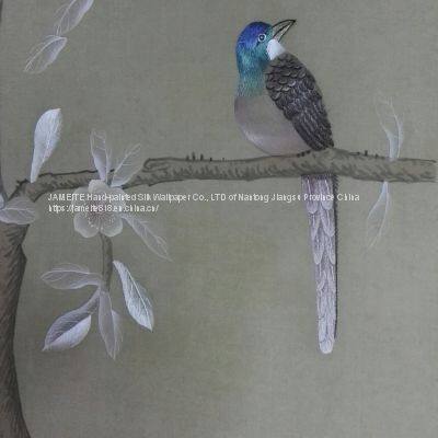 Hand Embroidered Silk Wallpaper photo-2