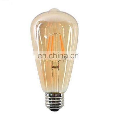 Amber Glass LED Filament Bulb ST64 4W Decorative Dimmable Light Bulb 220V