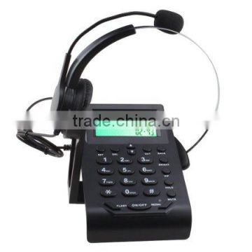 Professional call center communication dial pad headset telephone with rj11 plug cable