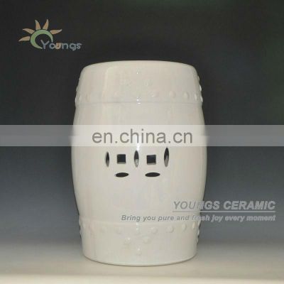 China white garden ceramic stool for indoor and outdoor decor