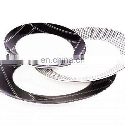 Nordic Black Creative Line Ceramic Coffee Mug Tea Cup Dinner Plate Porcelain For Top Table Ware photo-5