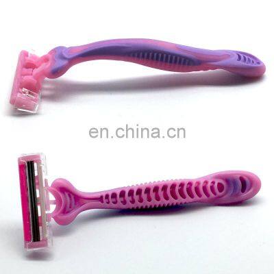 2021 Hot sale wholesale disposable manual razor rubber handle can be customized for convenient travel razor
