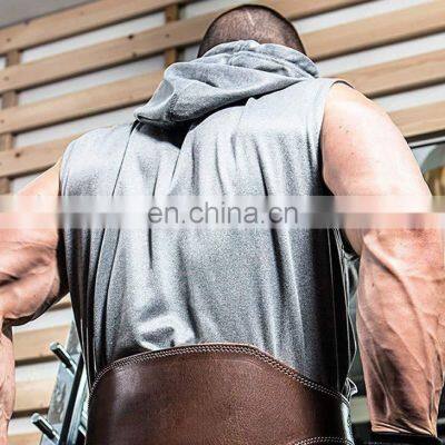 High Quality Custom Made Men's Leather Weightlifting Belt Adjustable With Buckle Back Support Gym Fitness Belt photo-3