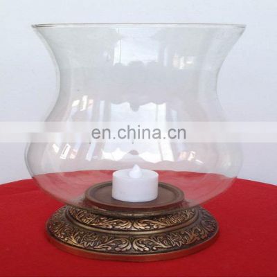 brass antique hurricane candle holder