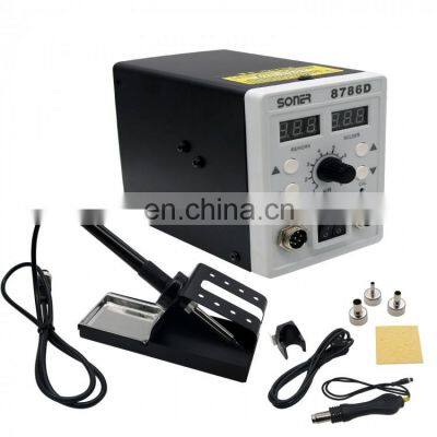 220V SONER-8786D 2 In 1 Dual Display SMD Hot Air Rework Soldering Station