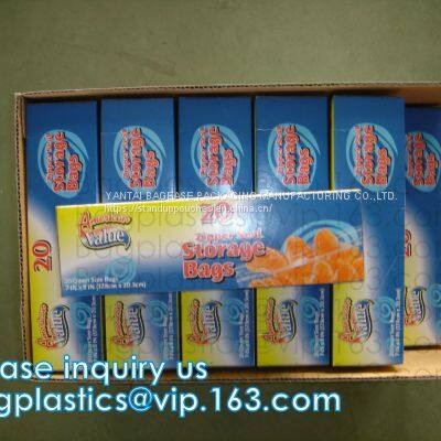 Biodegradable Plastic Bag Transparent PE Slide Seal Freezer Bags, Gallon, Quart, American value, drug store, zipper seal