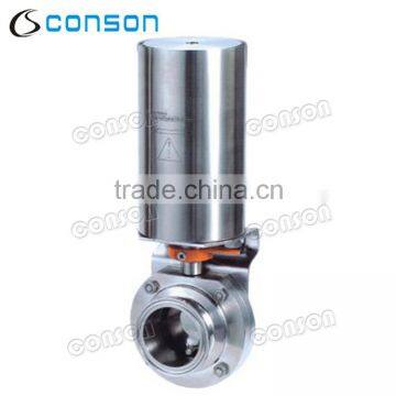 Stainless steel food grade pneumatic butterfly valve