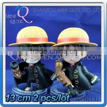 MINI QUTE 13 cm Japanese anime one piece action figure black clothes Monkey D Luffy gunner brinquedos boys in box NO.MQ 082