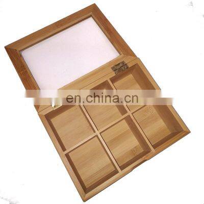 Hot-Selling Eco Friendly Fiber Square With Transparent Lid Bamboo Storage Boxes & Bins Home Storage & Organization