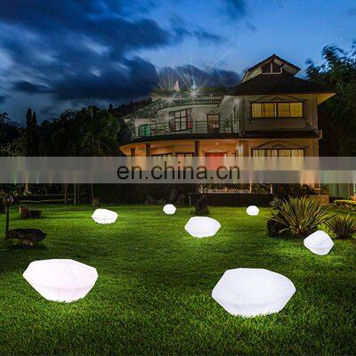 outdoor Garden Patio Solar Rock Lights Garden Yard Ground Lights Solar Powered Outdoor Landscape LED Resin Stone Light