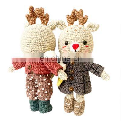 Handmade Amigurumi Reindeer Toy, Wooden Teether Ring, Crochet Reindeer Rattle Vietnam Supplier Cheap Wholesale photo-3